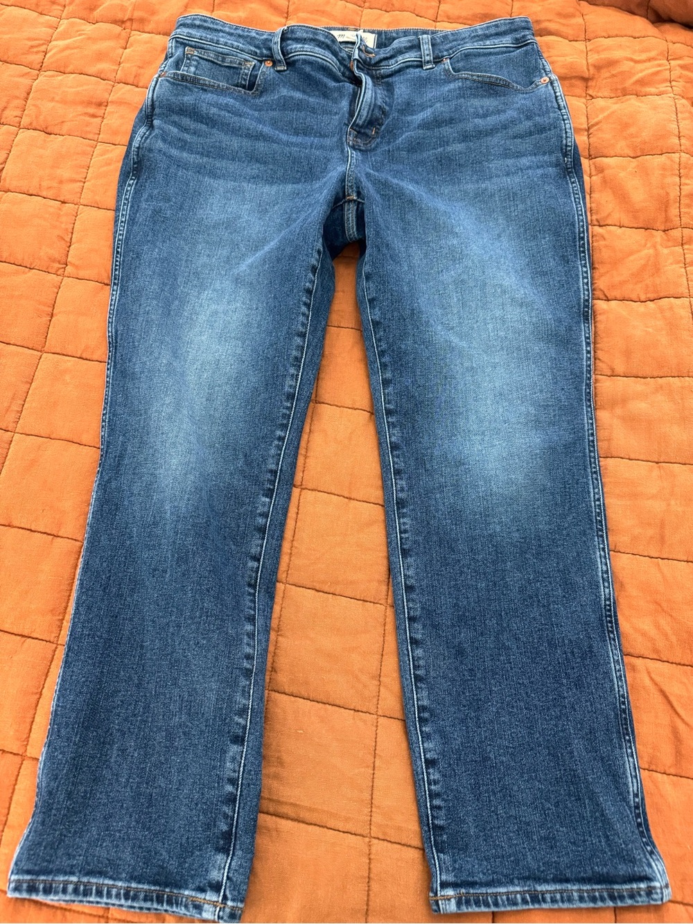 Madewell Classic Women's Blue Straight-Leg Jeans Curvy Petite Stovepipe 32P